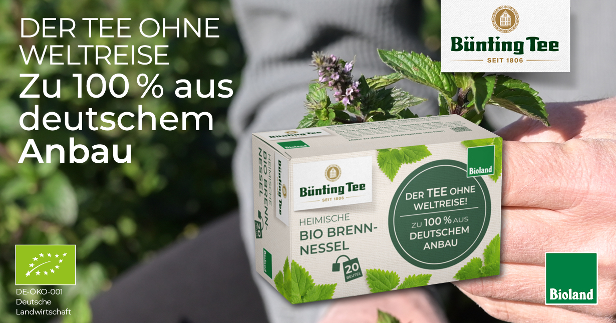 Frische Kräuter auf einem deutschen Bioland-Feld – Tee ohne Weltreise von Bünting Tee